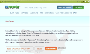 USgeocoder Online Subscription Tool Live Demo input Address