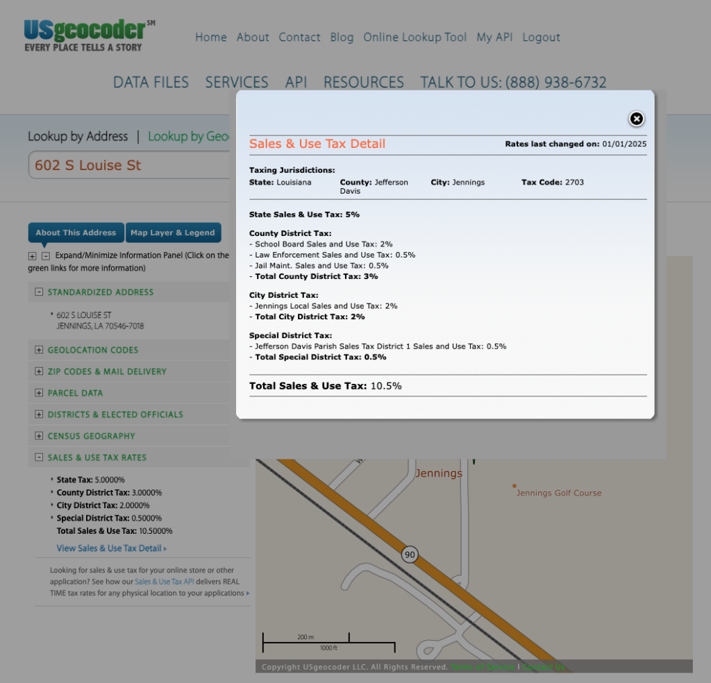 Louisiana Domicile Code and Sales Tax