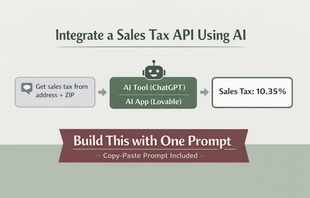 Integrate sales tax API with AI